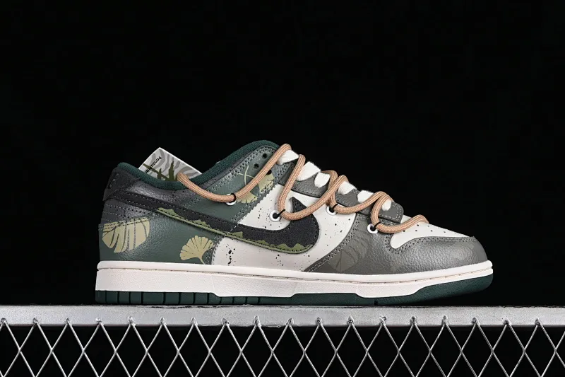 All Categories Nk SB Dunk Series Nk SB Dunk Low Low-top sneakers Nk Dunk Low Panda Prank Jungle Crossing-Lvye Fuyuan Rice brown green SB strap low-top casual sneakers FD0350-133